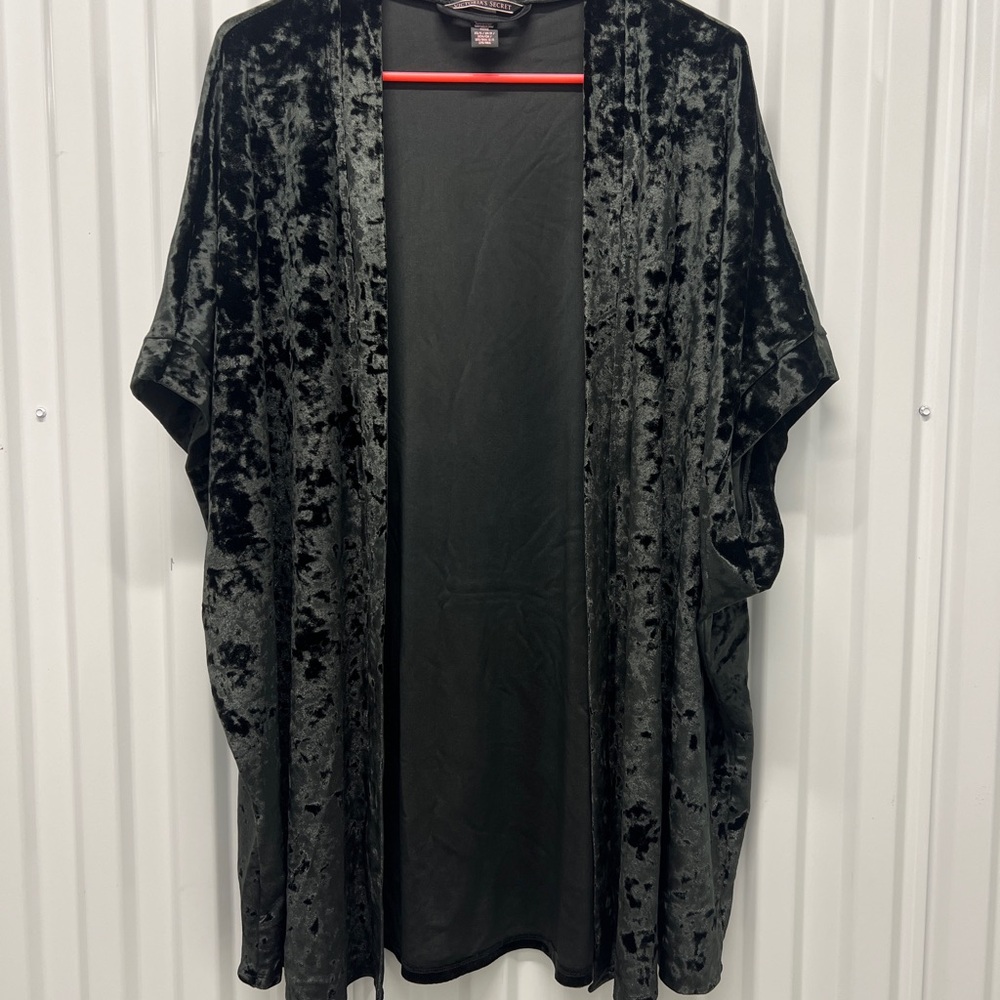 Victoria's Secret Black Velvet Shrug with Kimono Sleeves